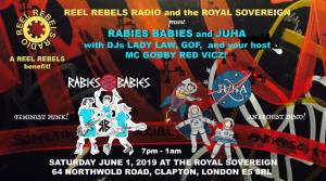 gig flyer for 1st june 2019 gig at the Royal Sovereign, London E5