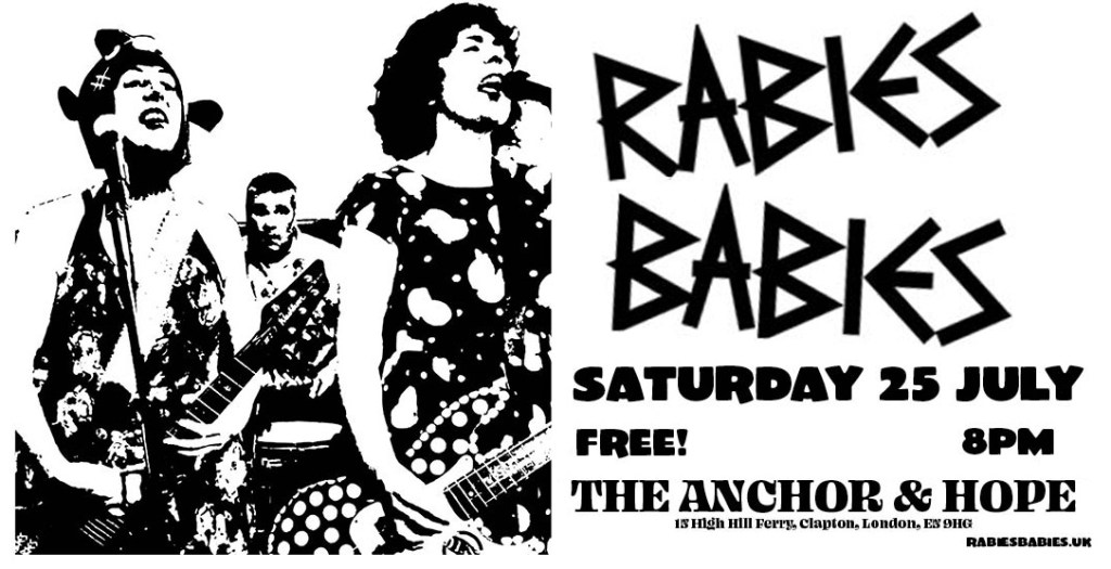 gig flyer for rabies babies gig at the Anchor and Hope in London E5
